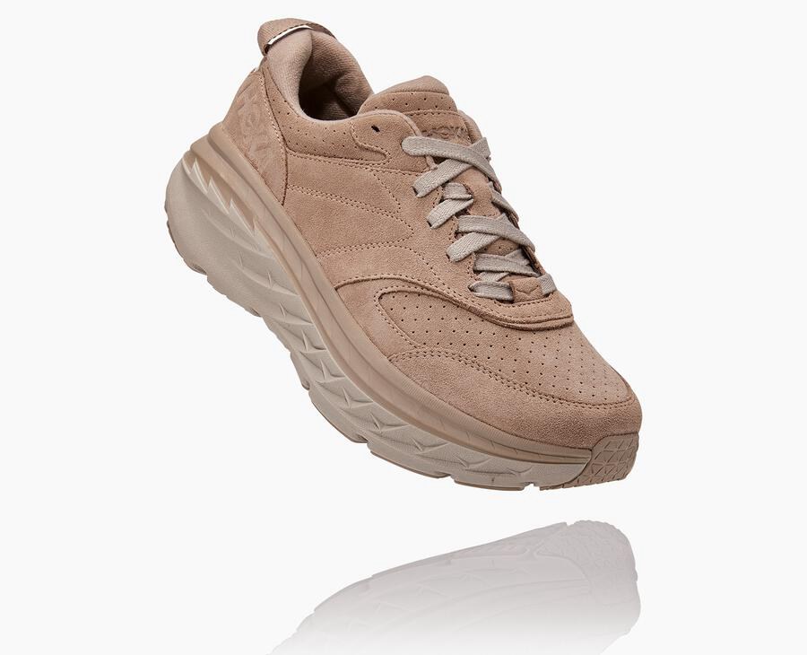 Hoka One One Yürüyüş Ayakkabısı Erkek Gri - Bondi L Suede - MX0395126